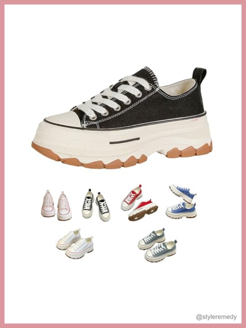Y2K Chunky Platform Canvas Sneakers Women's Anti-Slip Retro Lace-Up
